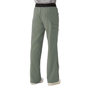 Medline Pacific ave Women's Stretch Fabric Wide Waistband Scrub Pants - Pacific ave Women's Wide Waistband Scrub Pants with Cargo Pocket, Size S Tall Inseam, Olive - 5570OLVST