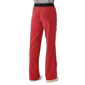 Medline Pacific ave Women's Stretch Fabric Wide Waistband Scrub Pants - Pacific ave Women's Wide Waistband Scrub Pants with Cargo Pocket, Size L Regular Inseam, Red - 5570REDL