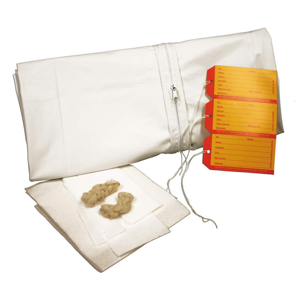 Postmorten Bag And Adult Heavy Kit Includes Bag, Three White Id Tags, Three Yellow Id Tags, One Chin Strap, Two Cellulose Pads, Two 60" Ties, Three 36" Ties And Instruction Sheet 36" X 90" 10/Case