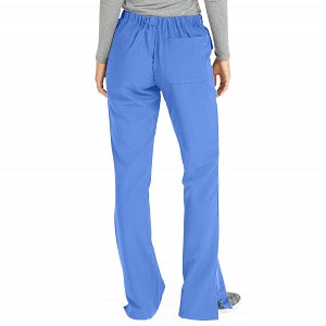 Medline Melrose ave Women's Stretch Fabric Boot Cut Scrub Pants - Melrose ave Women's Drawstring / Elastic Waist Boot Cut Scrub Pants with 3 Pockets, Size L Petite Inseam, Ceil Blue - 5580CBLLP