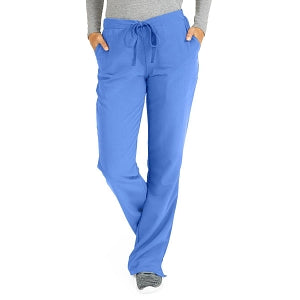 Medline Melrose ave Women's Stretch Fabric Boot Cut Scrub Pants - Melrose ave Women's Drawstring / Elastic Waist Boot Cut Scrub Pants with 3 Pockets, Size L Petite Inseam, Ceil Blue - 5580CBLLP