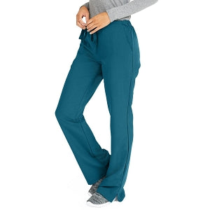 Medline Melrose ave Women's Stretch Fabric Boot Cut Scrub Pants - Melrose ave Women's Drawstring / Elastic Waist Boot Cut Scrub Pants with 3 Pockets, Size L Petite Inseam, Caribbean Blue - 5580CRBLP