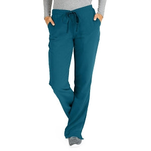 Medline Melrose ave Women's Stretch Fabric Boot Cut Scrub Pants - Melrose ave Women's Drawstring / Elastic Waist Boot Cut Scrub Pants with 3 Pockets, Size L Tall Inseam, Caribbean Blue - 5580CRBLT