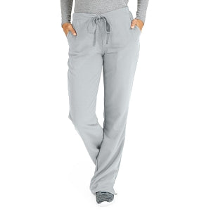 Medline Melrose ave Women's Stretch Fabric Boot Cut Scrub Pants - Melrose ave Women's Drawstring / Elastic Waist Boot Cut Scrub Pants with 3 Pockets, Size L Tall Inseam, Light Gray - 5580GRYLT