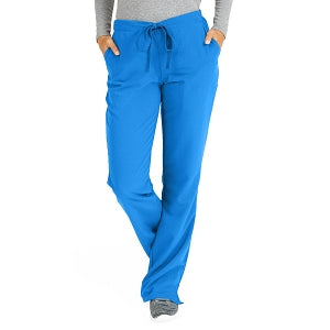 Medline Melrose ave Women's Stretch Fabric Boot Cut Scrub Pants - Melrose ave Women's Drawstring / Elastic Waist Boot Cut Scrub Pants with 3 Pockets, Size L Petite Inseam, Royal Blue - 5580RYLLP