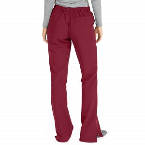 Medline Melrose ave Women's Stretch Fabric Boot Cut Scrub Pants - Melrose ave Women's Drawstring / Elastic Waist Boot Cut Scrub Pants with 3 Pockets, Size L Petite Inseam, Wine - 5580WNELP