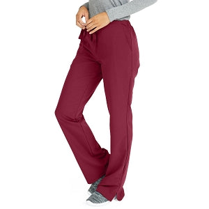 Medline Melrose ave Women's Stretch Fabric Boot Cut Scrub Pants - Melrose ave Women's Drawstring / Elastic Waist Boot Cut Scrub Pants with 3 Pockets, Size L Petite Inseam, Wine - 5580WNELP