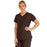 Medline Berkeley ave Women's Stretch Fabric Tunic Scrub Top with Pockets - Berkeley ave Women's Tunic Scrub Top with 3 Pockets, Size L, Chocolate - 5582CHCL