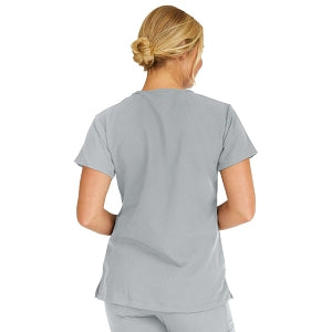 Medline Berkeley ave Women's Stretch Fabric Tunic Scrub Top with Pockets - Berkeley ave Women's Tunic Scrub Top with 3 Pockets, Size M, Light Gray - 5582GRYM