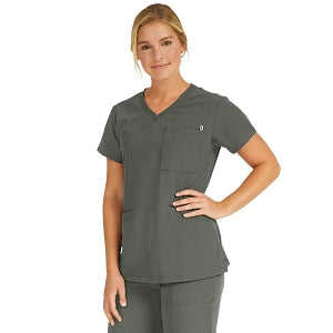 Medline Berkeley ave Women's Stretch Fabric Tunic Scrub Top with Pockets - Berkeley ave Women's Tunic Scrub Top with 3 Pockets, Size M, Olive - 5582OLVM