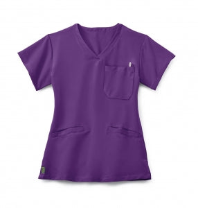 Medline Berkeley ave Women's Stretch Fabric Tunic Scrub Top with Pockets - Berkeley ave Women's Tunic Scrub Top with 3 Pockets, Size L, Rich Purple - 5582RPLL