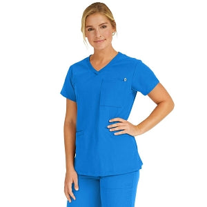 Medline Berkeley ave Women's Stretch Fabric Tunic Scrub Top with Pockets - Berkeley ave Women's Tunic Scrub Top with 3 Pockets, Size M, Royal Blue - 5582RYLM