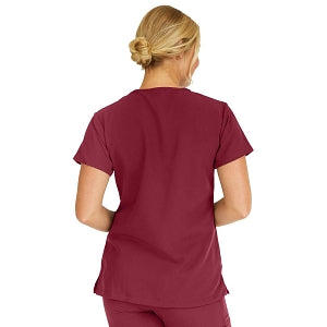 Medline Berkeley ave Women's Stretch Fabric Tunic Scrub Top with Pockets - Berkeley ave Women's Tunic Scrub Top with 3 Pockets, Size M, Wine - 5582WNEM