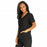 Medline Park Ave Women's Stretch Fabric Mock Wrap Scrub Top with Pockets - Park ave Women's Mock Wrap Scrub Top with 2 Pockets, Size L, Black - 5587BLKL