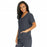 Medline Park Ave Women's Stretch Fabric Mock Wrap Scrub Top with Pockets - Park ave Women's Mock Wrap Scrub Top with 2 Pockets, Size L, Charcoal - 5587CHRL