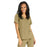 Medline Park Ave Women's Stretch Fabric Mock Wrap Scrub Top with Pockets - Park ave Women's Mock Wrap Scrub Top with 2 Pockets, Size S, Khaki - 5587KHKS