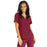 Medline Park Ave Women's Stretch Fabric Mock Wrap Scrub Top with Pockets - Park ave Women's Mock Wrap Scrub Top with 2 Pockets, Size L, Wine - 5587WNEL