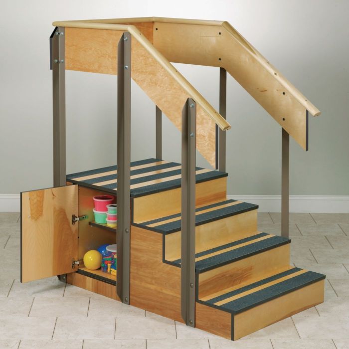 Patterson Medical Staircase Storage Island with Doors