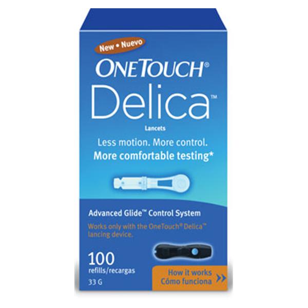 Lifescan Lancet OneTouch Delica 33gxAdjustable Strl Wht Incsn Dvc 100/Bx, 24 BX/CA (2213606)