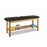 Clinton Wooden H-Brace Table with Shelf