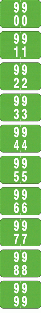 Sfi Compatible Color-Code Label Numeric Compatible Series 1 1/2" X 1" 500/Roll