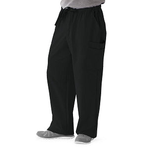 Medline Illinois Avenue Men's Athletic Cargo Scrub Pants with 7 Pockets - Illinois ave Men's Athletic Cargo Scrub Pants with 7 Pockets, Size 4XL Tall Inseam, Black - 5800BLK4XLT