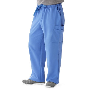 Medline Illinois Avenue Men's Athletic Cargo Scrub Pants with 7 Pockets - Illinois ave Men's Athletic Cargo Scrub Pants with 7 Pockets, Size 4XL Tall Inseam, Ceil Blue - 5800CBL4XLT