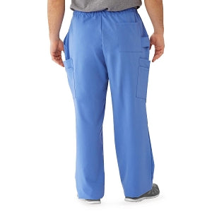 Medline Illinois Avenue Men's Athletic Cargo Scrub Pants with 7 Pockets - Illinois ave Men's Athletic Cargo Scrub Pants with 7 Pockets, Size 4XL Tall Inseam, Ceil Blue - 5800CBL4XLT