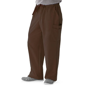 Medline Illinois Avenue Men's Athletic Cargo Scrub Pants with 7 Pockets - Illinois ave Men's Athletic Cargo Scrub Pants with 7 Pockets, Size S Tall Inseam, Chocolate - 5800CHCST