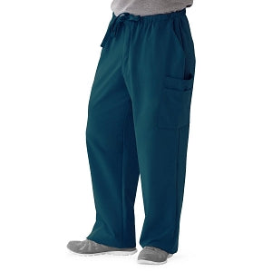 Medline Illinois Avenue Men's Athletic Cargo Scrub Pants with 7 Pockets - Illinois ave Men's Athletic Cargo Scrub Pants with 7 Pockets, Size 5XL Tall Inseam, Caribbean Blue - 5800CRB5XLT