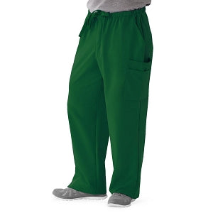 Medline Illinois Avenue Men's Athletic Cargo Scrub Pants with 7 Pockets - Illinois ave Men's Athletic Cargo Scrub Pants with 7 Pockets, Size 4XL Tall Inseam, Hunter Green - 5800HTR4XLT