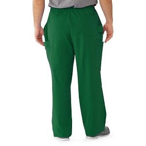 Medline Illinois Avenue Men's Athletic Cargo Scrub Pants with 7 Pockets - Illinois ave Men's Athletic Cargo Scrub Pants with 7 Pockets, Size 4XL Tall Inseam, Hunter Green - 5800HTR4XLT