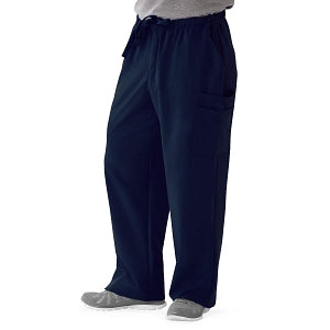 Medline Illinois Avenue Men's Athletic Cargo Scrub Pants with 7 Pockets - Illinois ave Men's Athletic Cargo Scrub Pants with 7 Pockets, Size 4XL Tall Inseam, Navy - 5800NVY4XLT