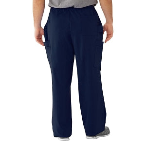 Medline Illinois Avenue Men's Athletic Cargo Scrub Pants with 7 Pockets - Illinois ave Men's Athletic Cargo Scrub Pants with 7 Pockets, Size 4XL Tall Inseam, Navy - 5800NVY4XLT