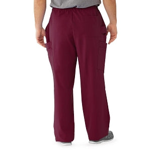 Medline Illinois Avenue Men's Athletic Cargo Scrub Pants with 7 Pockets - Illinois ave Men's Athletic Cargo Scrub Pants with 7 Pockets, Size 4XL Tall Inseam, Wine - 5800WNE4XLT