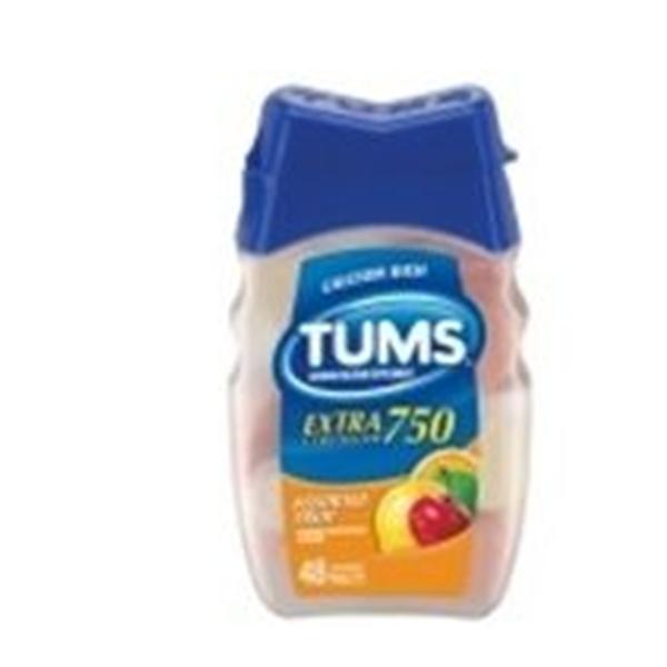 GSK Consumer Healthcare Tums Antacid Chewable Tablets Btl 750mg X-Str Asst Frt 48/Bt, 36 BT/CA (739477)