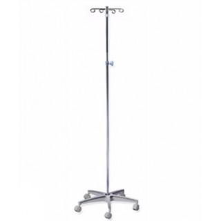 Cardinal Health IV Poles - Four Hook 5-Leg IV Pole, Height Adjustable Range 52.5" to 93" - C11360