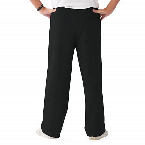 Medline Newport ave Unisex Stretch Fabric Scrub Pants with Drawstring - Newport ave Unisex Drawstring Waist Scrub Pants with 3 Pockets, Size 4XL Petite Inseam, Black - 5900BLK4XLP