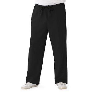 Medline Newport ave Unisex Stretch Fabric Scrub Pants with Drawstring - Newport ave Unisex Drawstring Waist Scrub Pants with 3 Pockets, Size 4XL Tall Inseam, Black - 5900BLK4XLT