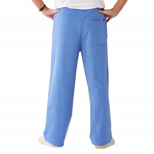 Medline Newport ave Unisex Stretch Fabric Scrub Pants with Drawstring - Newport ave Unisex Drawstring Waist Scrub Pants with 3 Pockets, Size 4XL Petite Inseam, Ceil Blue - 5900CBL4XLP