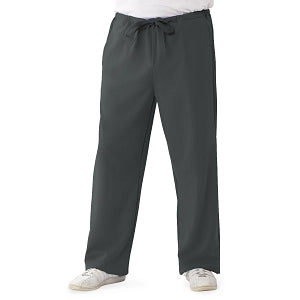 Medline Newport ave Unisex Stretch Fabric Scrub Pants with Drawstring - Newport ave Unisex Drawstring Waist Scrub Pants with 3 Pockets, Size S Regular Inseam, Charcoal - 5900CHRS