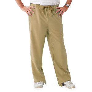 Medline Newport ave Unisex Stretch Fabric Scrub Pants with Drawstring - Newport ave Unisex Drawstring Waist Scrub Pants with 3 Pockets, Size 4XL Petite Inseam, Khaki - 5900KHK4XLP