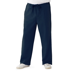 Medline Newport ave Unisex Stretch Fabric Scrub Pants with Drawstring - Newport ave Unisex Drawstring Waist Scrub Pants with 3 Pockets, Size 4XL Tall Inseam, Navy - 5900NVY4XLT