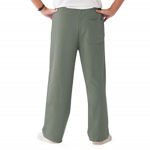 Medline Newport ave Unisex Stretch Fabric Scrub Pants with Drawstring - Newport ave Unisex Drawstring Waist Scrub Pants with 3 Pockets, Size 4XL Regular Inseam, Olive - 5900OLV4XL