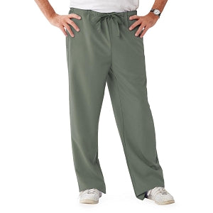 Medline Newport ave Unisex Stretch Fabric Scrub Pants with Drawstring - Newport ave Unisex Drawstring Waist Scrub Pants with 3 Pockets, Size XS Petite Inseam, Olive - 5900OLVXSP