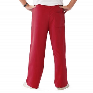 Medline Newport ave Unisex Stretch Fabric Scrub Pants with Drawstring - Newport ave Unisex Drawstring Waist Scrub Pants with 3 Pockets, Size 4XL Petite Inseam, Red - 5900RED4XLP