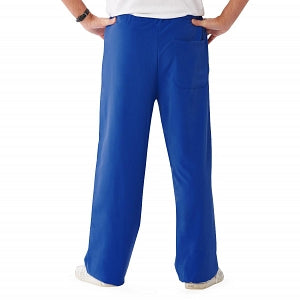 Medline Newport ave Unisex Stretch Fabric Scrub Pants with Drawstring - Newport ave Unisex Drawstring Waist Scrub Pants with 3 Pockets, Size 4XL Petite Inseam, Royal Blue - 5900RYL4XLP