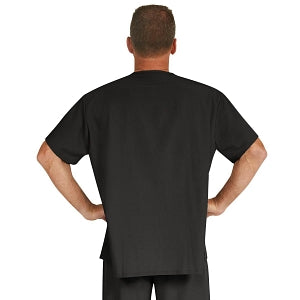 Medline Fifth ave Unisex Stretch Fabric V-Neck Scrub Top with 1 Pocket - Fifth ave Unisex V-Neck Scrub Top with 1 Pocket, Size 5XL, Black - 5910BLK5XL