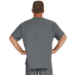 Medline Fifth ave Unisex Stretch Fabric V-Neck Scrub Top with 1 Pocket - Fifth ave Unisex V-Neck Scrub Top with 1 Pocket, Size L, Charcoal - 5910CHRL