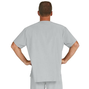 Medline Fifth ave Unisex Stretch Fabric V-Neck Scrub Top with 1 Pocket - Fifth ave Unisex V-Neck Scrub Top with 1 Pocket, Size 4XL, Light Gray - 5910GRY4XL